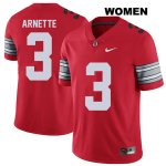Women's NCAA Ohio State Buckeyes Damon Arnette #3 College Stitched 2018 Spring Game Authentic Nike Red Football Jersey XO20S03XK